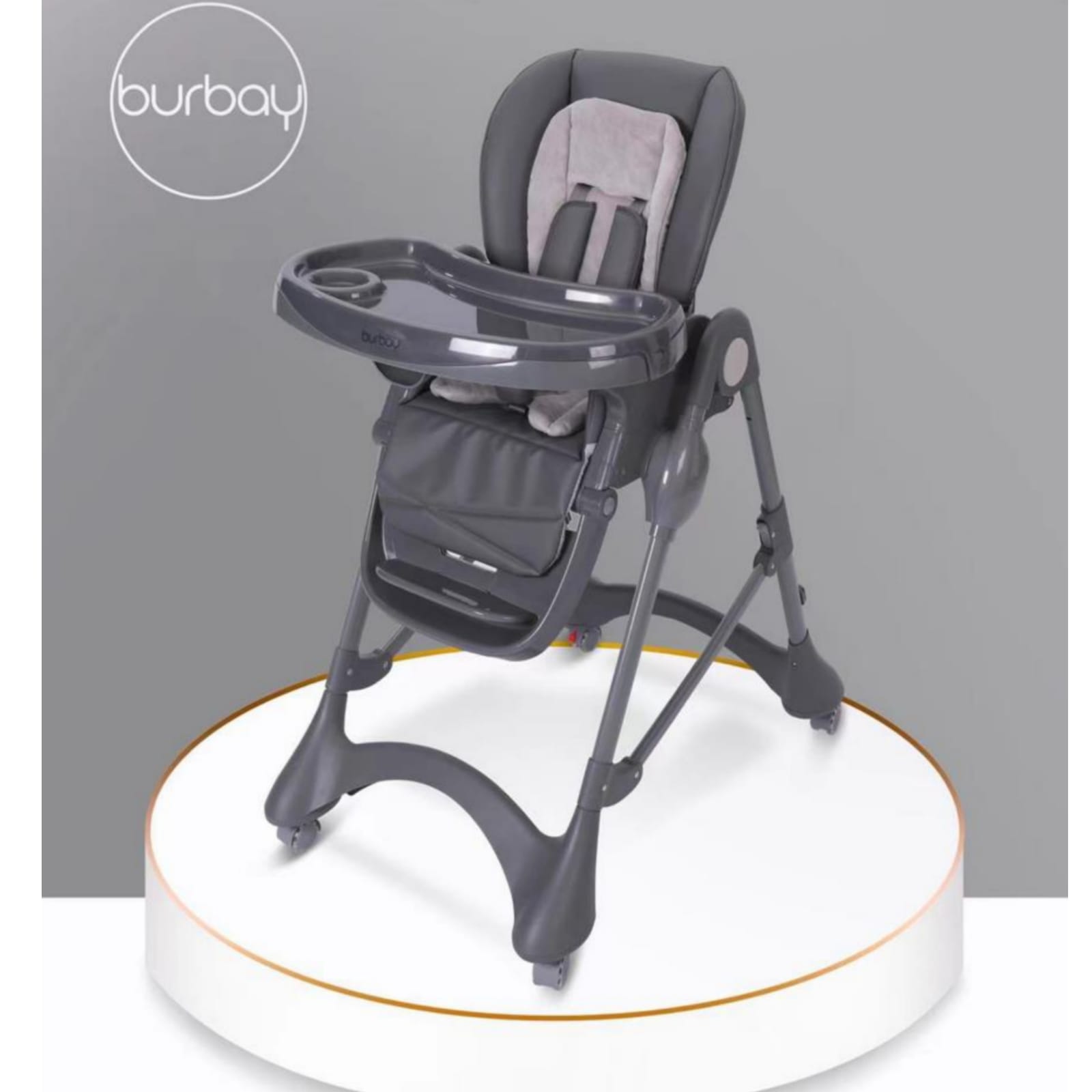 Baby High Chair Multifunction Waterproof Foldable Baby 003 Gray BabyPark Centre Store