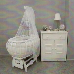 Alternative view of Baby Bed - Modena Lux Bebbe Cradle - BMDL-SE-White