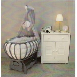 Alternative view of Baby Bed – Modena Lux Bebbe Cradle – BMDL-SE- Grey