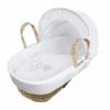 Kinder Valley – Teddy Wash Day Palm Moses Basket – White
