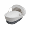 White Waffle Grey Wicker Moses Basket