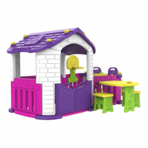 Alternative view of Kids Playhouse W/ Playpen + Slide + Table & Chair Purple