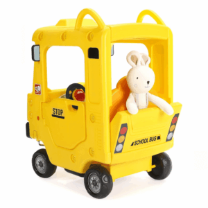 Ride-on Bus Roof Car for Kids Push Car w/ Light Music