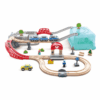 Hape City Train Bucket Set 48-Piece Wooden Railway Train Set