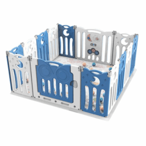 Foldable Baby Playpen W/ Fence For Indoor – Blue
