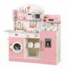 Kids Wooden Kitchen Playset With Accessories – Pink