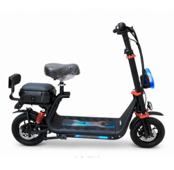 Electric Scooter with Seat – Foldable Adult E-Scooter with LED Lights and Suspension