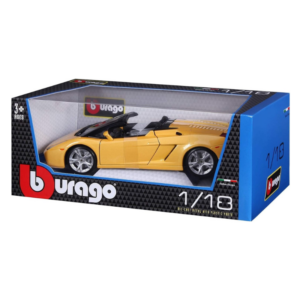 Bburago 1:18 Lamborghini Gallardo Spyder Diecast Model Car – Yellow Convertible
