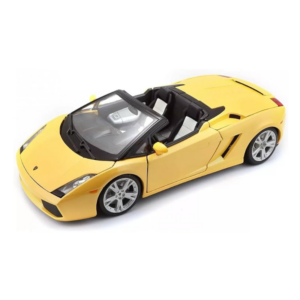 Alternative view of Bburago 1:18 Lamborghini Gallardo Spyder Diecast Model Car – Yellow Convertible