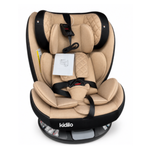 Kidilo 360° Rotating Baby Car Seat with Side Impact Protection – Beige