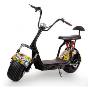 Alternative view of 60V Electric Chopper Scooter for Adults – Graffiti Design Electric Ride-On Motorcycle