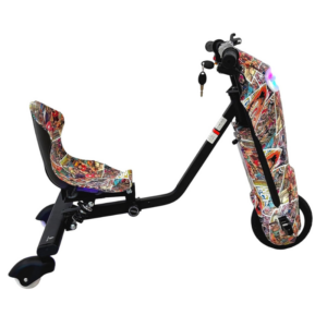 Alternative view of 36V Electric Drift Scooter for Kids – Graffiti 3-Wheel Ride-On Drift Trike with LED Lights