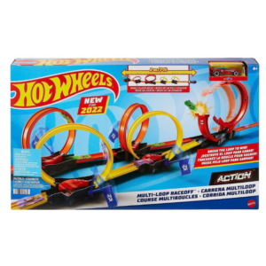 Hot Wheels Action Multi-Loop Raceoff Track Set with 1 Die-Cast Car