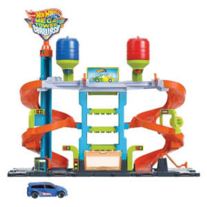 Hot Wheels City Color Shifters Mega Tower Car Wash Playset with Color Change Vehicle