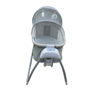 Alternative view of Electric Baby Bedside Bassinet with Automatic Swing, Music, Canopy & Mosquito Net – Grey