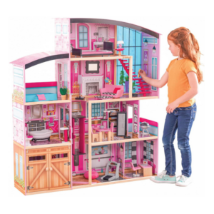 Alternative view of Wooden Dollhouse with Furniture & Accessories 3-Story Kids Dream Doll House