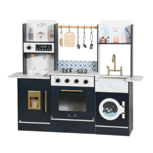 Luxury Wooden Kids Play Kitchen Set with Lights & Accessories