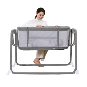 Mastela Aero Zenith Bedside Bassinet with Adjustable Height & Breathable Mesh – Grey
