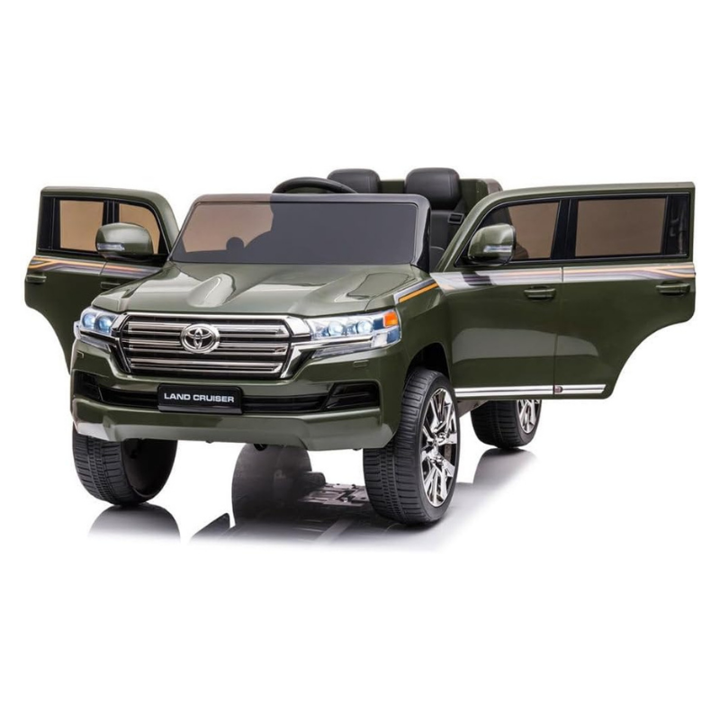 Licensed Toyota Land Cruiser 12V Kids Ride-On Electric Car with Remote Control – Army Green - Image 2