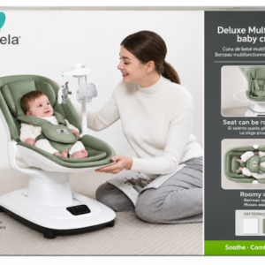 Alternative view of Mastela Smart Electric Baby Swing Chair with Bluetooth, Remote Control & Music – Green