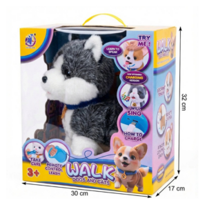 Interactive Walking Husky Dog Toy with Remote Control Leash