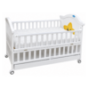 White Baby Cot with Storage Drawer & Mattress