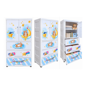 Alternative view of Kids Storage Cabinet with Drawers – Sweet Dreams Teddy Bear Design