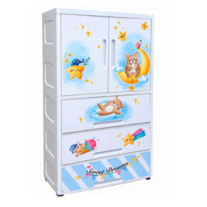 Kids Storage Cabinet with Drawers – Sweet Dreams Teddy Bear Design