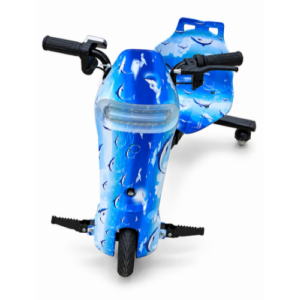 Kids Electric Drift Scooter – Blue Dolphin Design Ride-On Drift Bike